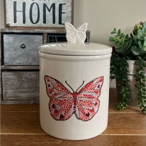 New Decorative Ceramic Butterfly Canister